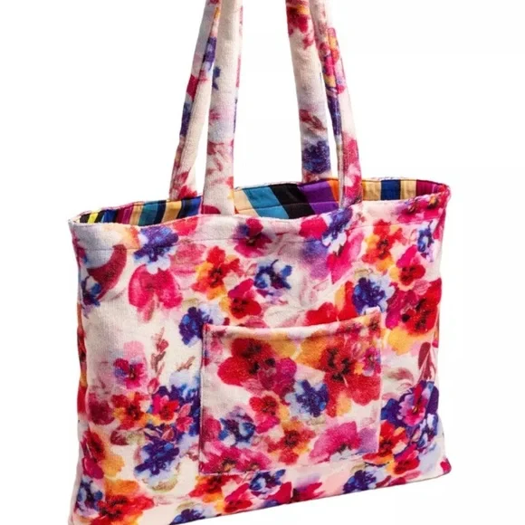 😎 Johnny Was Summer Days Terry Beach Tote Bag. 100% cotton. Great Condition! - Picture 4 of 7